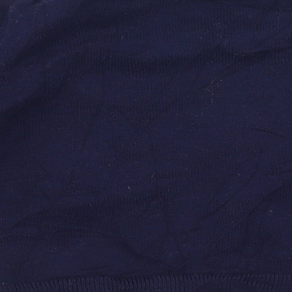 Gap Boys Blue 100% Cotton Pullover Jumper Size 6-9 Months Button - Christmas Snowman