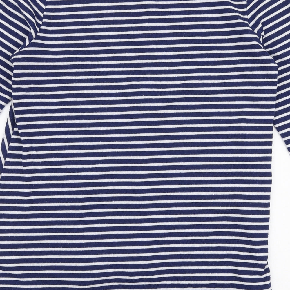 TU Womens Blue Round Neck Striped Polyester Pullover Jumper Size 10