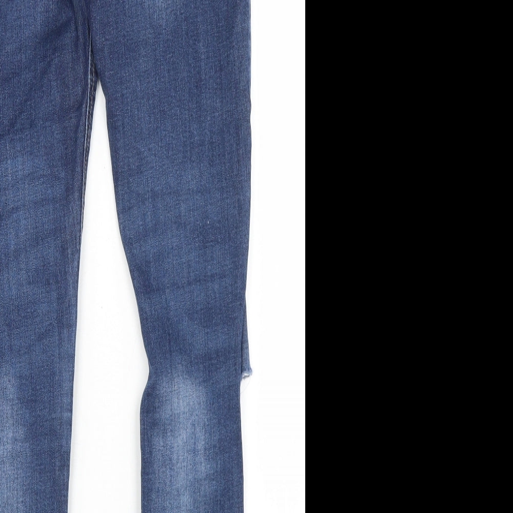 Denim Co Womens Blue Cotton Skinny Jeans Size 8 L28 in Regular Button