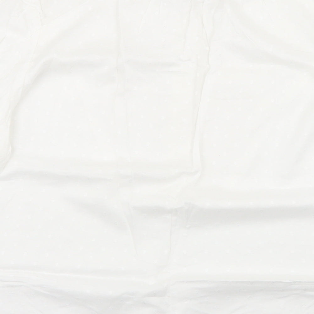 Papaya Womens White Viscose Basic Blouse Size 14 Round Neck