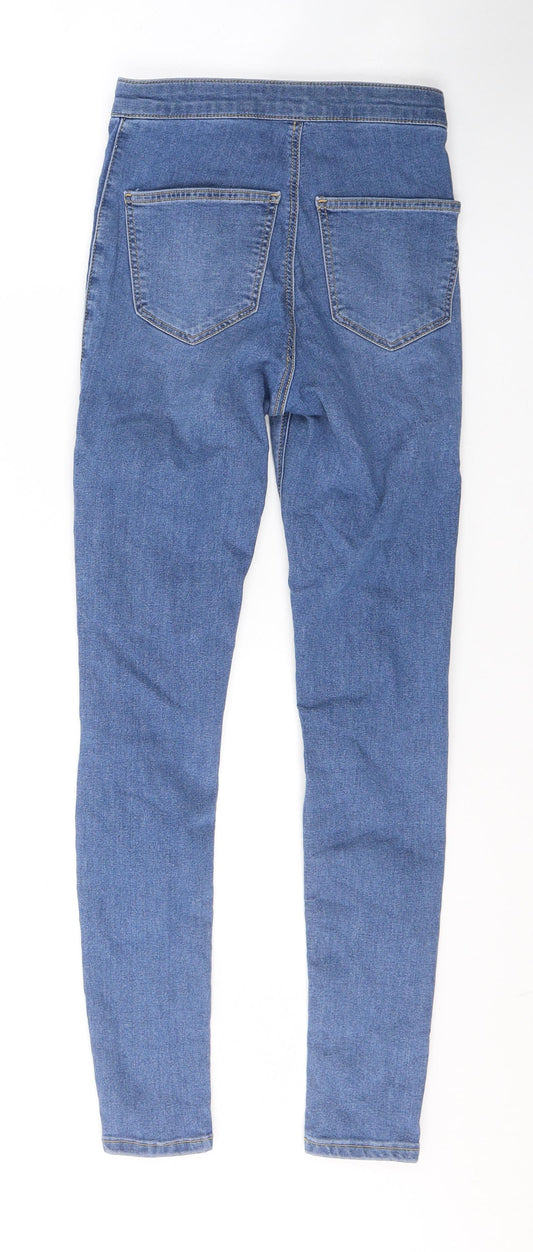Topshop Womens Blue Cotton Skinny Jeans Size 26 in L32 in Regular Button