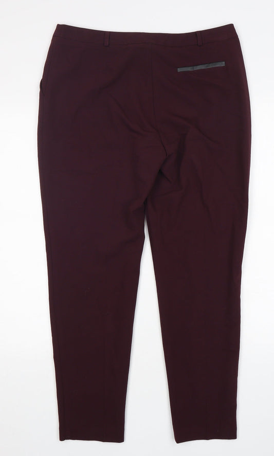 George Womens Purple Polyester Trousers Size 12 L28 in Regular Button