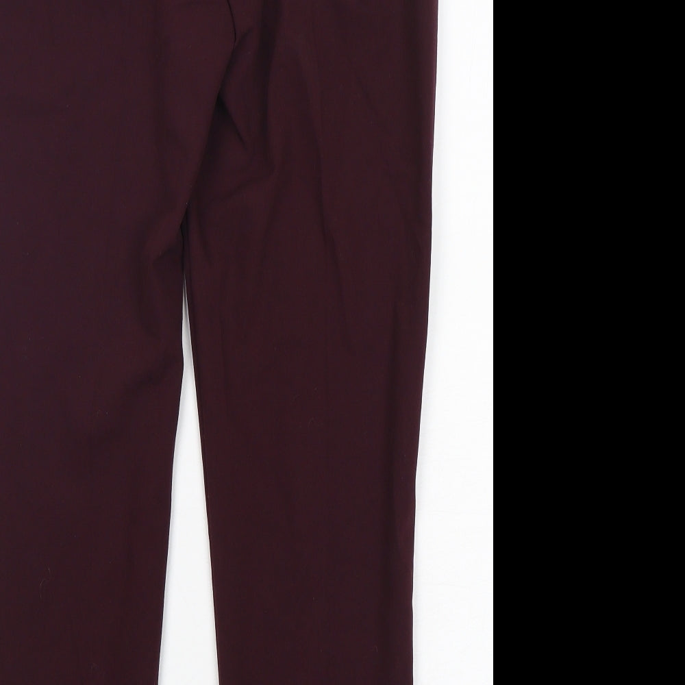 George Womens Purple Polyester Trousers Size 12 L28 in Regular Button