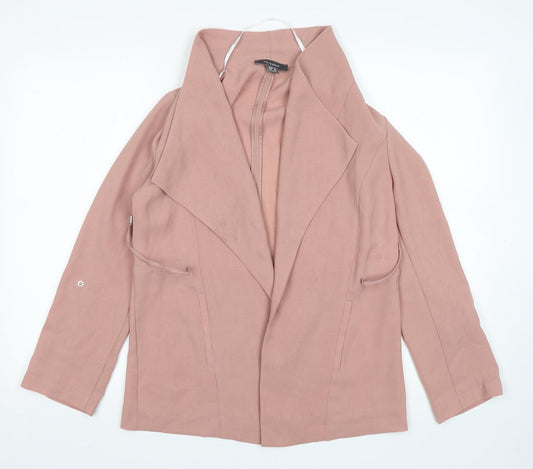 Primark Womens Pink Jacket Blazer Size 8 Tie