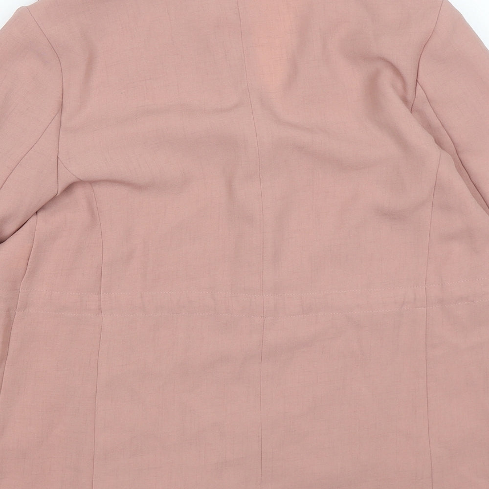 Brand and care label for Primark women’s pink jacket blazer, size UK 8, tie