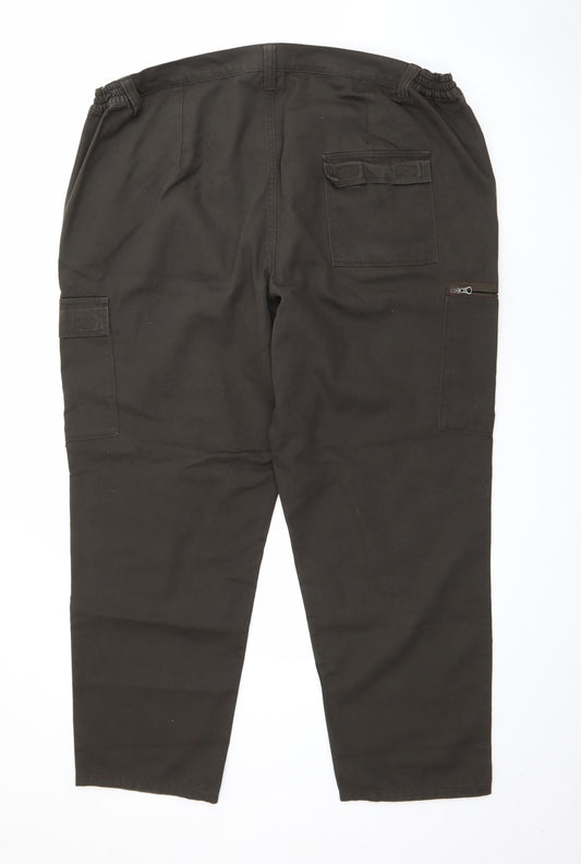 Womens UK Size 4XL DECATHLON Regular Fit Cargo Green Trousers