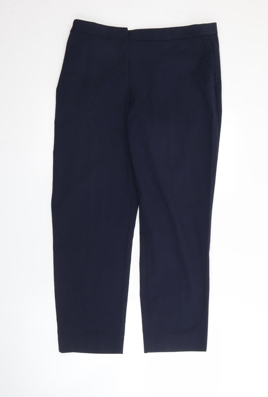 Dunnes Stores Womens Blue Polyester Trousers Size 14 L27 in Regular