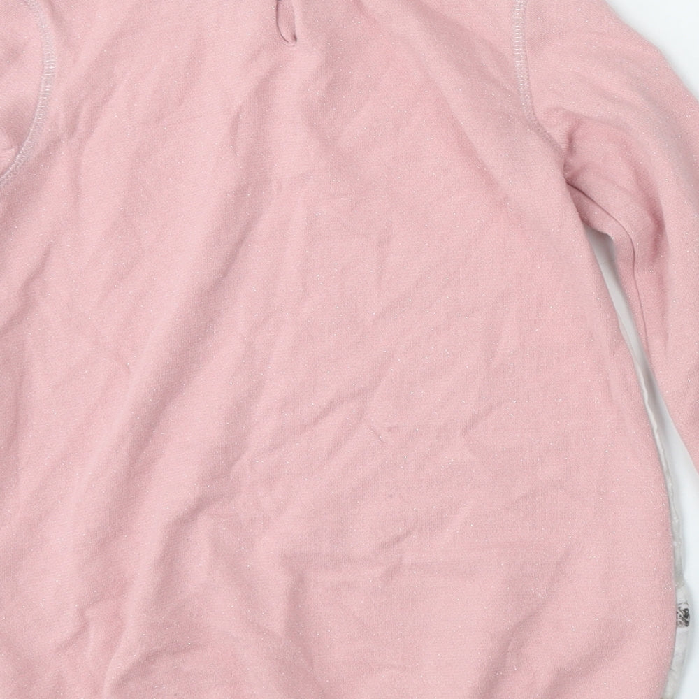 Mayoral Girls Pink Round Neck Polyester Pullover Jumper Size 5 Years Hook & Eye