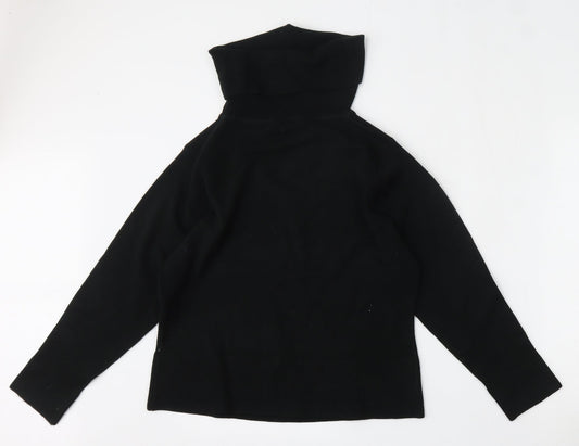 Donna Lewis Womens Black Roll Neck Acrylic Pullover Jumper Size M