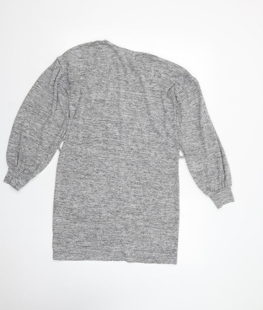 Primark Womens Grey Crew Neck Polyester Tunic Jumper Size 10