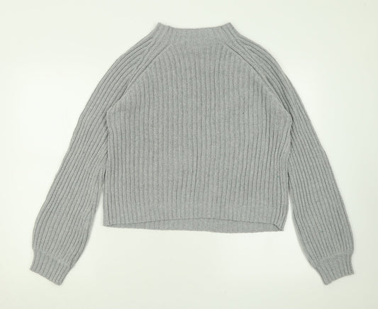 SheIn Womens Grey Crew Neck  Polyester Pullover Jumper Size S