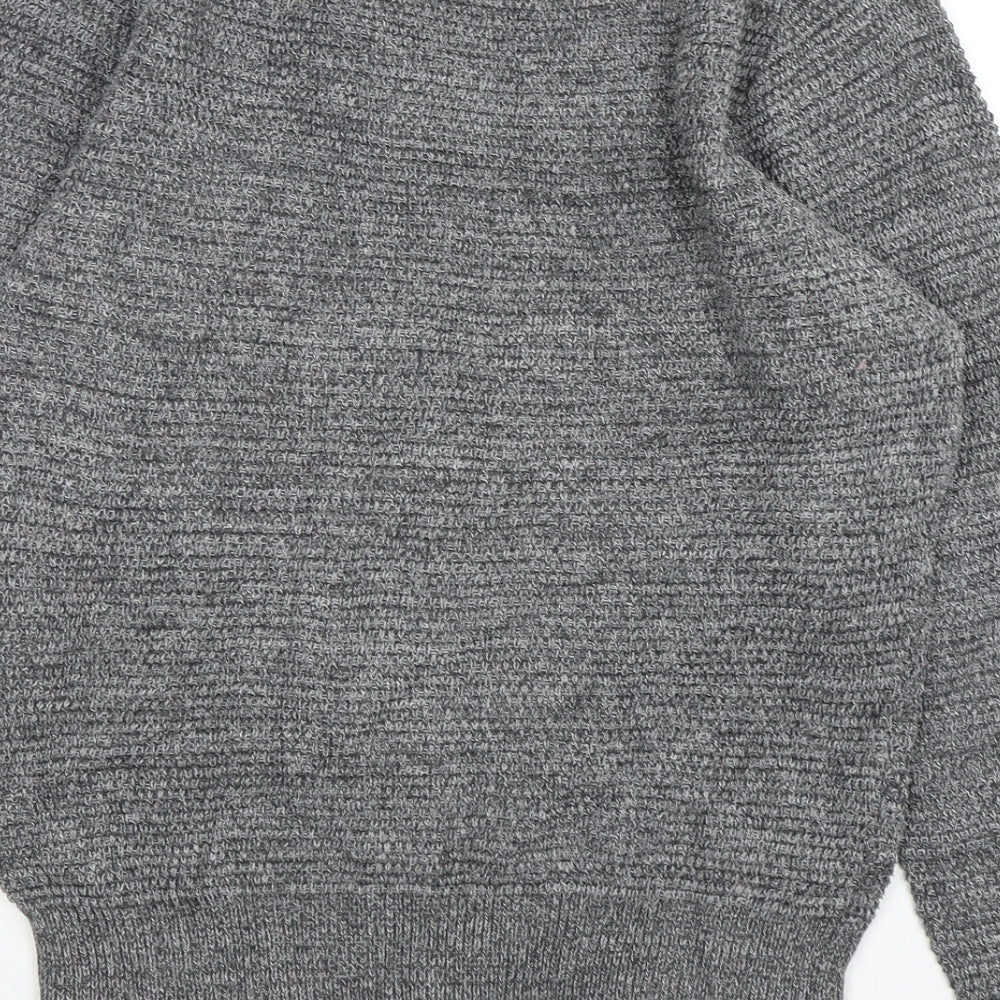 Shore Leave Mens Grey Round Neck Cotton Pullover Jumper Size S