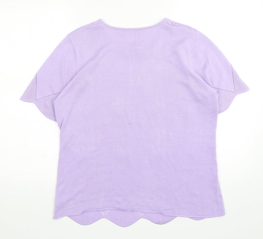 Womens UK Size M Bonmarché Purple Basic T-Shirt