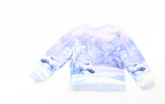 H&M Girls Purple Polyester Pullover Sweatshirt Size 2-3 Years Pullover - Frozen