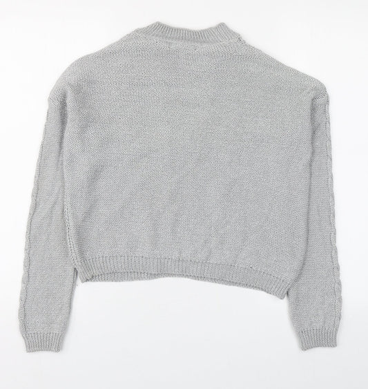 Primark Womens Grey Round Neck Cotton Pullover Jumper Size S