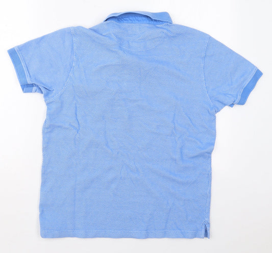 Cotton Traders Mens Blue Cotton Polo Size M Collared Pullover