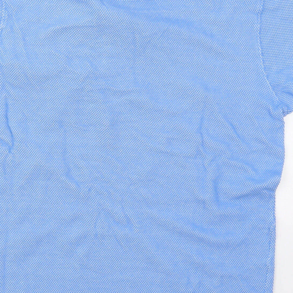 Cotton Traders Mens Blue Cotton Polo Size M Collared Pullover