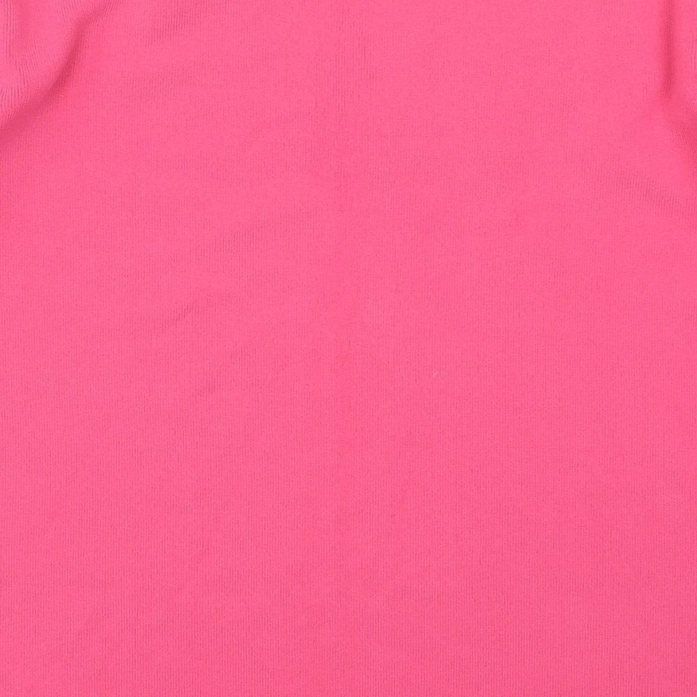 Brand and care label for Heather Valley women’s pink v-neck viscose jumper, size UK 12, - flowers