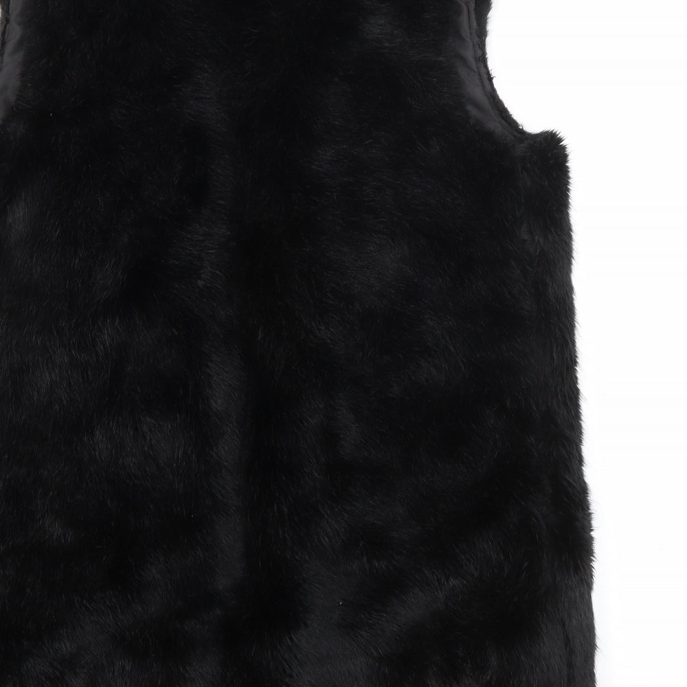 Brand and care label for New Look women’s black gilet jacket, size UK 10