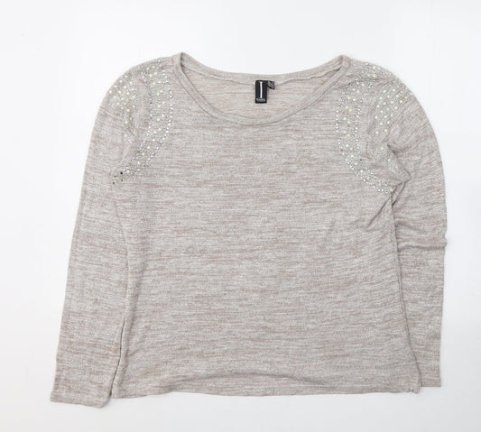 Womens UK Size 16 Izabel London Beige Pullover Jumper