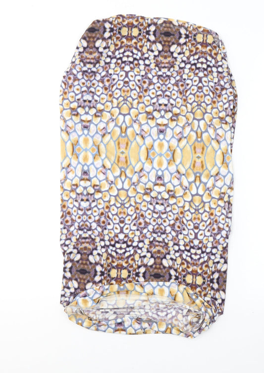 Additional front view of Tu women’s multicoloured geometric polyester mini, size UK 12, boat neck pullover