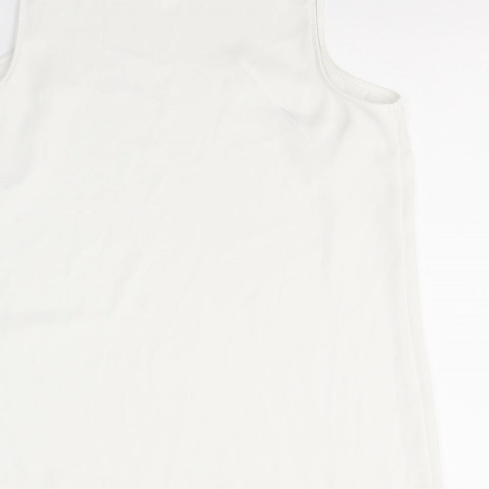 Primark Womens White Polyester Basic Blouse Size 10 Round Neck