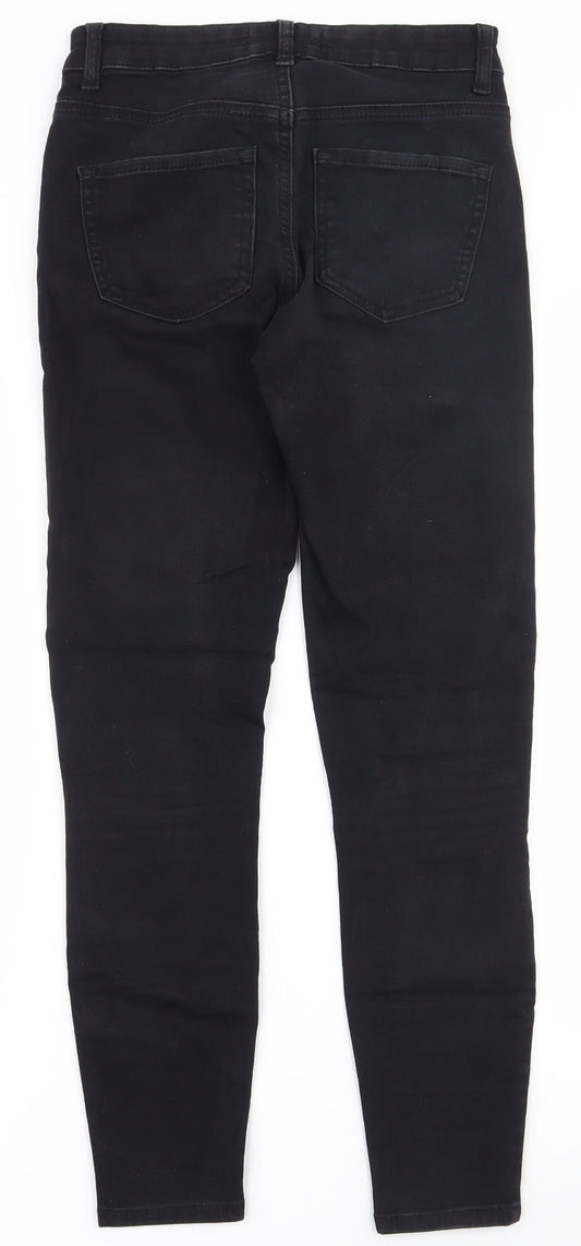 Denim & Co. Womens Black Cotton Skinny Jeans Size 8 L25.5 in Regular Zip