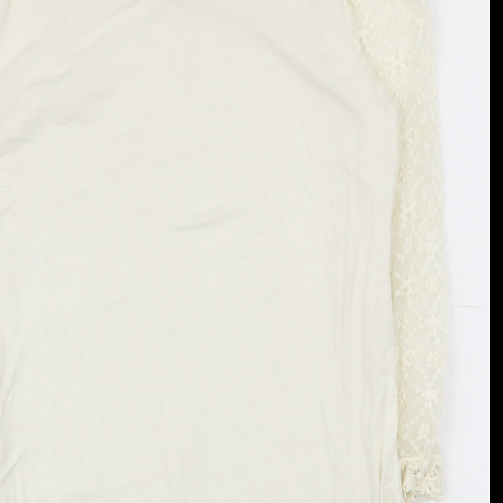 Womens UK Size XS Oasis Ivory Basic T-Shirt