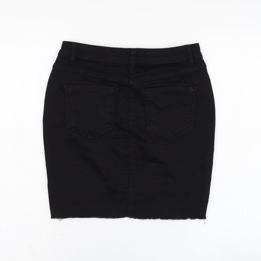 PARISIAN SIGNATURE Womens Black  Cotton Straight & Pencil Skirt Size 8   Zip