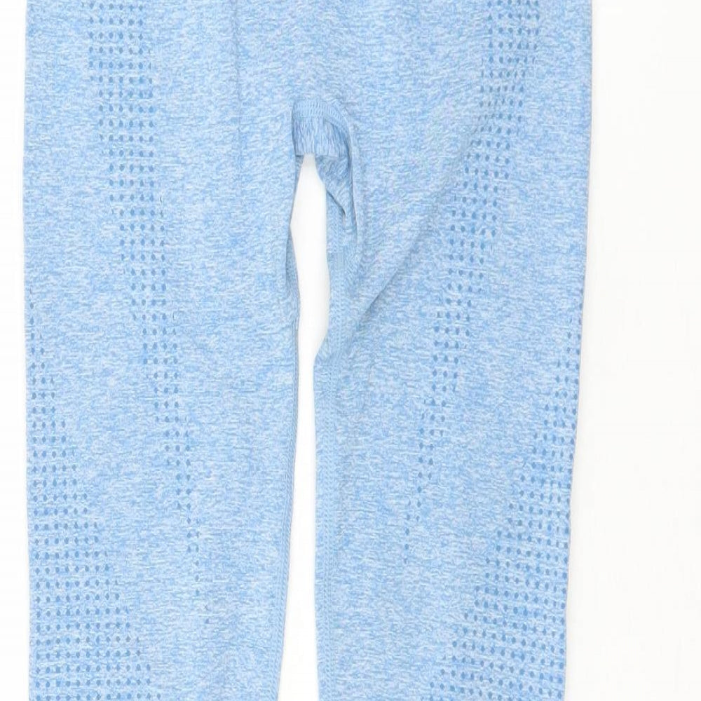 Preworn Womens Blue Flecked Polyimide Capri Leggings Size S L20.5 in Extra-Slim