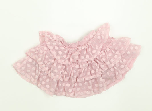 George Girls Pink Polka Dot Polyester A-Line Skirt Size 9-12 Months Pull On