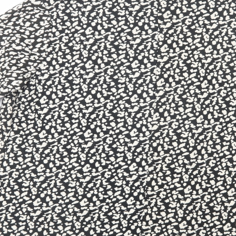 Matalan Womens Black Animal Print Jacket Blazer Size 16