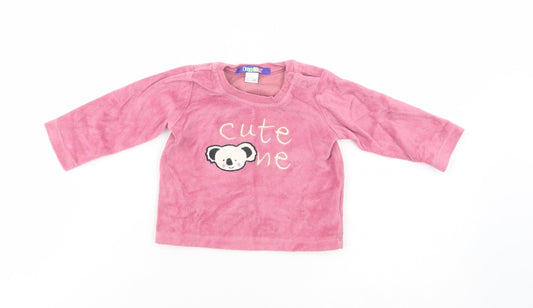 Lupilu Baby Pink Cotton Pullover Jumper Size 3-6 Months Snap - Cute