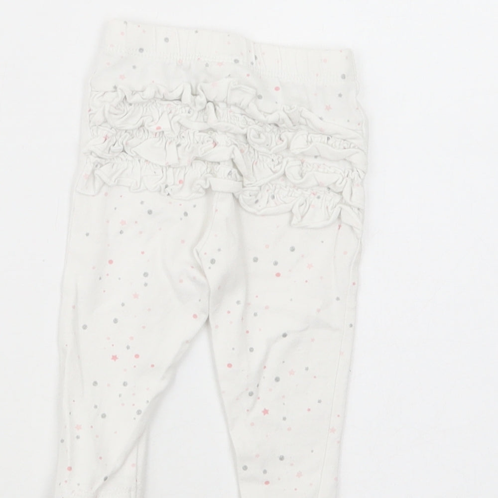 Primark Baby White Geometric Cotton Jogger Leggings Size 3-6 Months