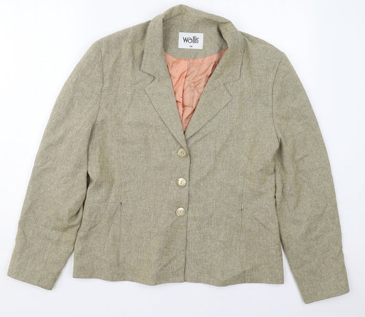 Additional front view of Wallis women’s beige polyester jacket suit jacket, size UK 14