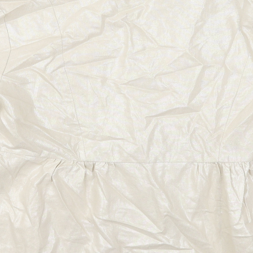 Papaya Womens Beige Jacket Size 10 Button