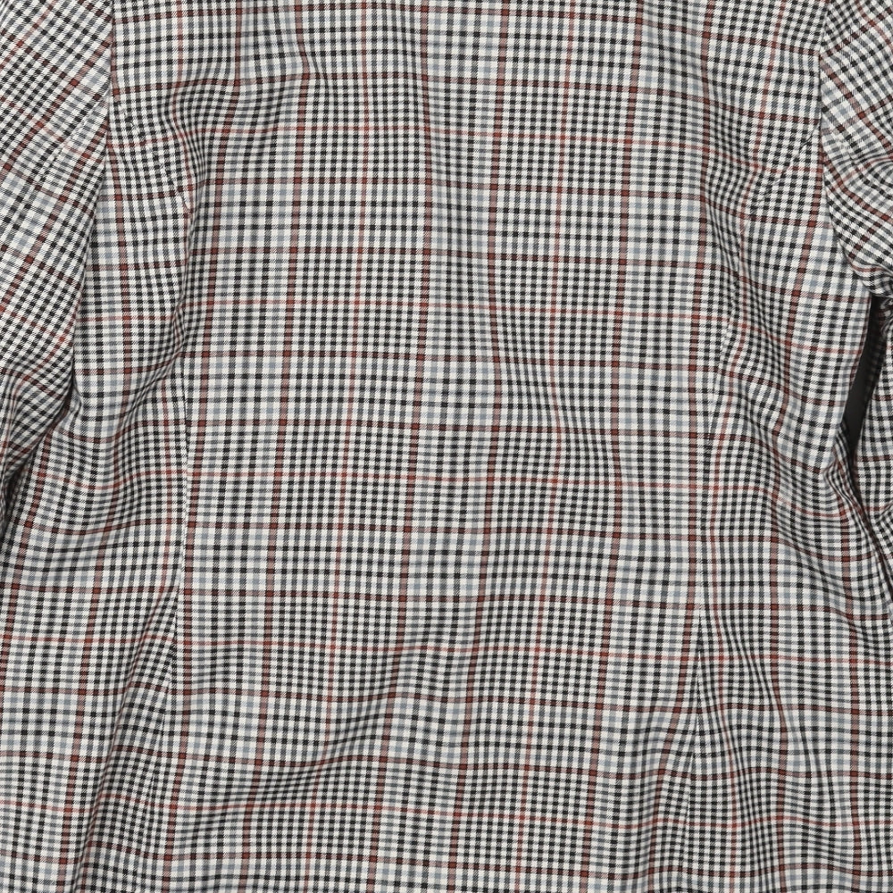Brand and care label for Fransa women’s grey check polyester jacket suit jacket, size UK 10