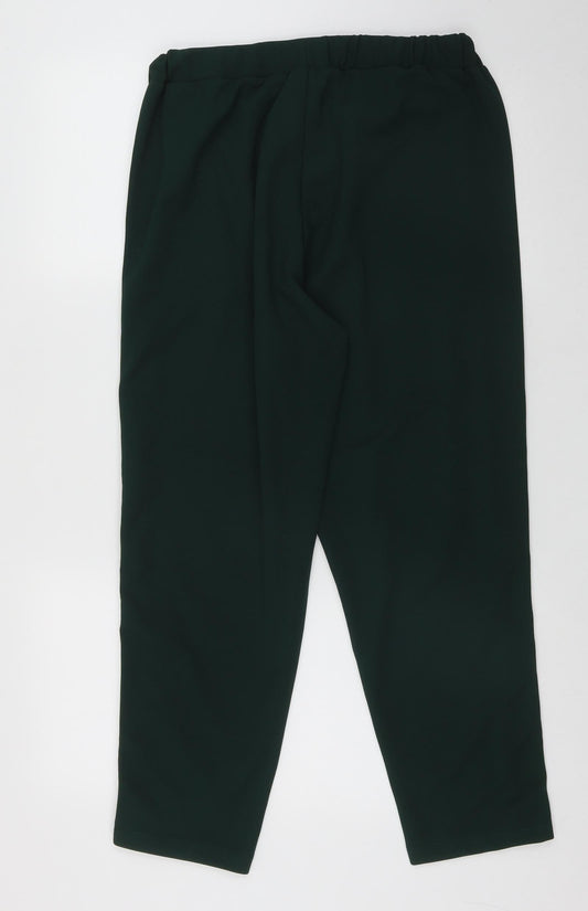 New Look Womens Green Striped Polyester Cargo Trousers Size 12 L26 in Regular