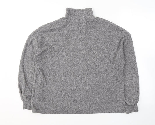 F&F Womens Grey High Neck Acrylic Pullover Jumper Size 8