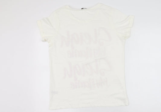 Womens UK Size S Pep&co White Basic T-Shirt