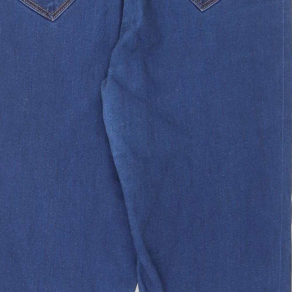 Brand and care label for Denim Co women’s blue cotton skinny jeans, size UK 10, 26-inch leg regular
