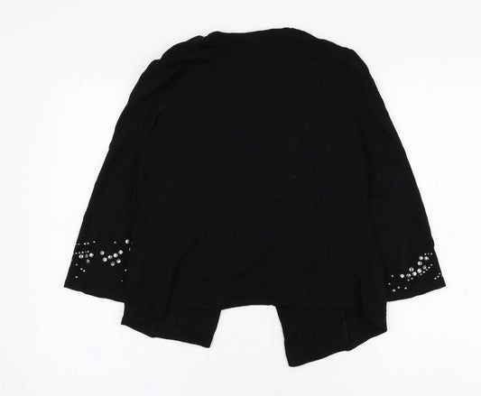 Wallis Womens Black Square Neck Polyester Cardigan Jumper Size S
