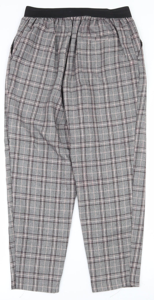 Primark Womens Multicoloured Plaid Polyester Capri Trousers Size 8 L24.5 in Regular Zip