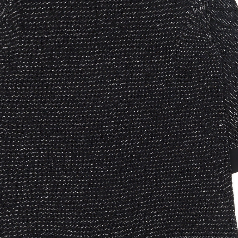 Womens UK Size 10 Quiz Black Basic T-Shirt