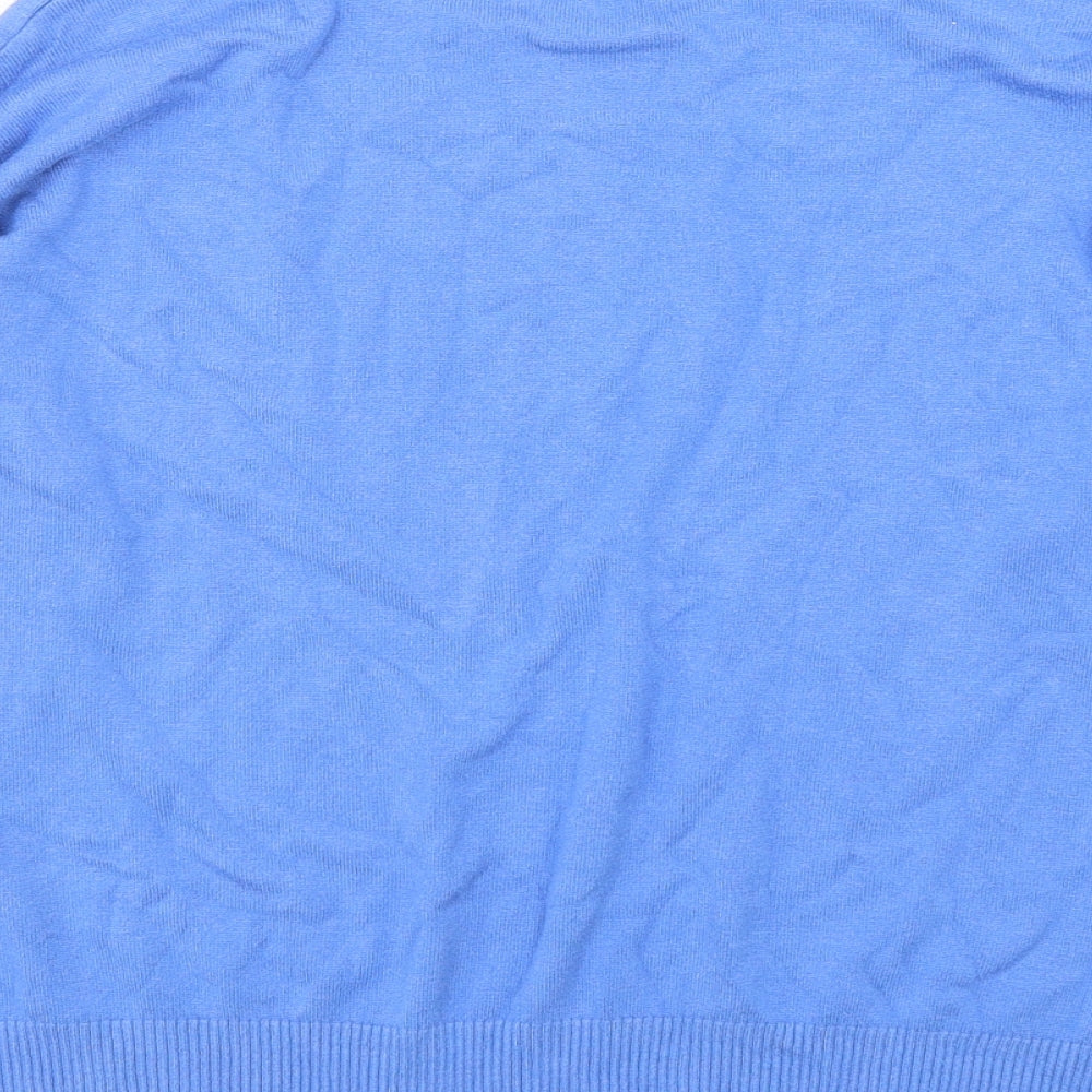 F&F Girls Blue Mock Neck Viscose Pullover Jumper Size 14 Years Pullover