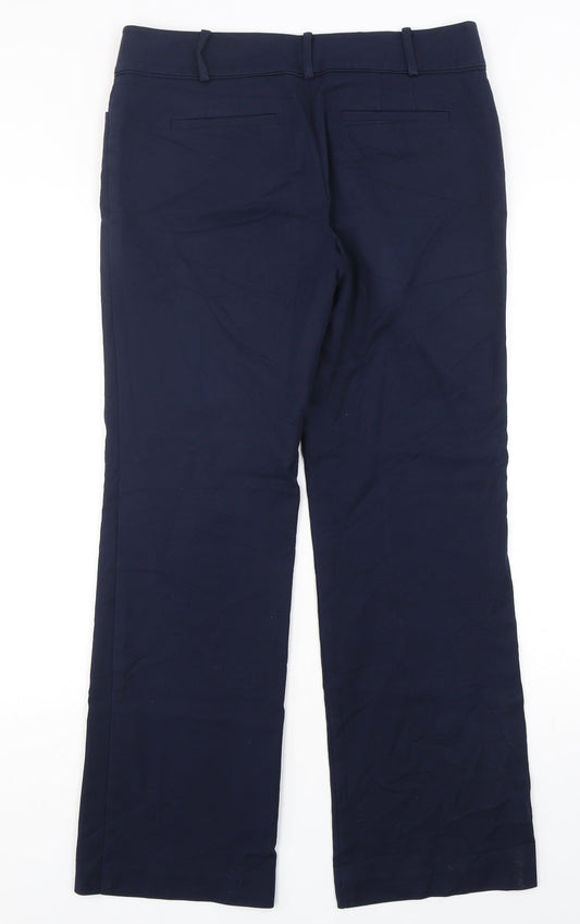 Ann Taylor Womens Blue Cotton Trousers Size 6 L31 in Regular