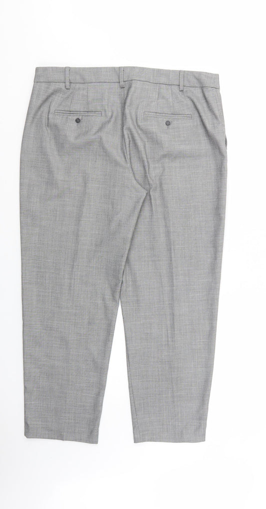 Womens UK Size 16 Marks and Spencer Regular Fit Dress Pants Grey Trousers