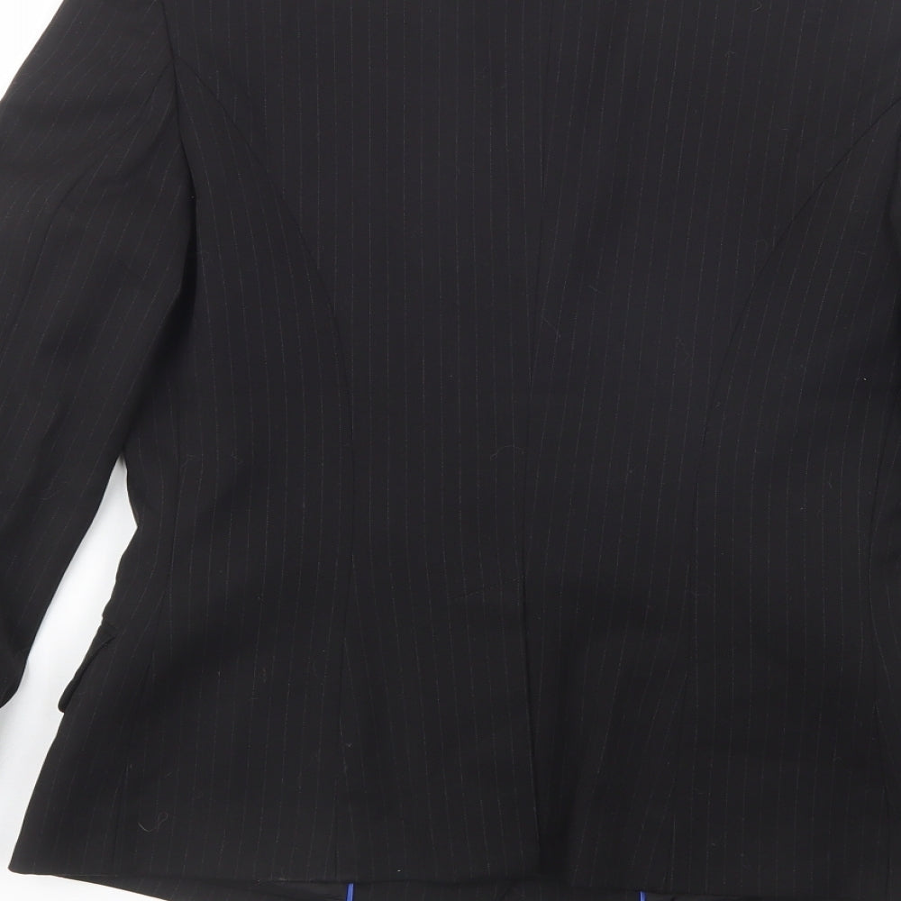 Mexx Womens Black Striped Kimono Blazer Size 8 Button