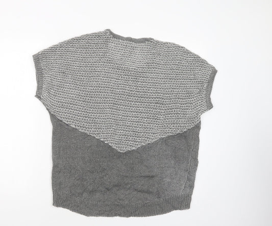 Duffy Womens Grey Scoop Neck Linen Pullover Jumper Size S