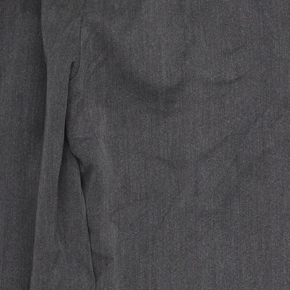 Pinns Womens Grey Polyester Trousers Size 12 L24.5 in Regular